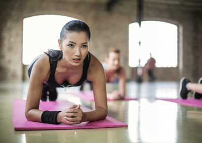 Image of a yoga class